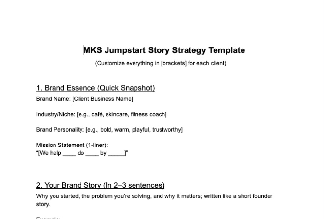 Story strategy document