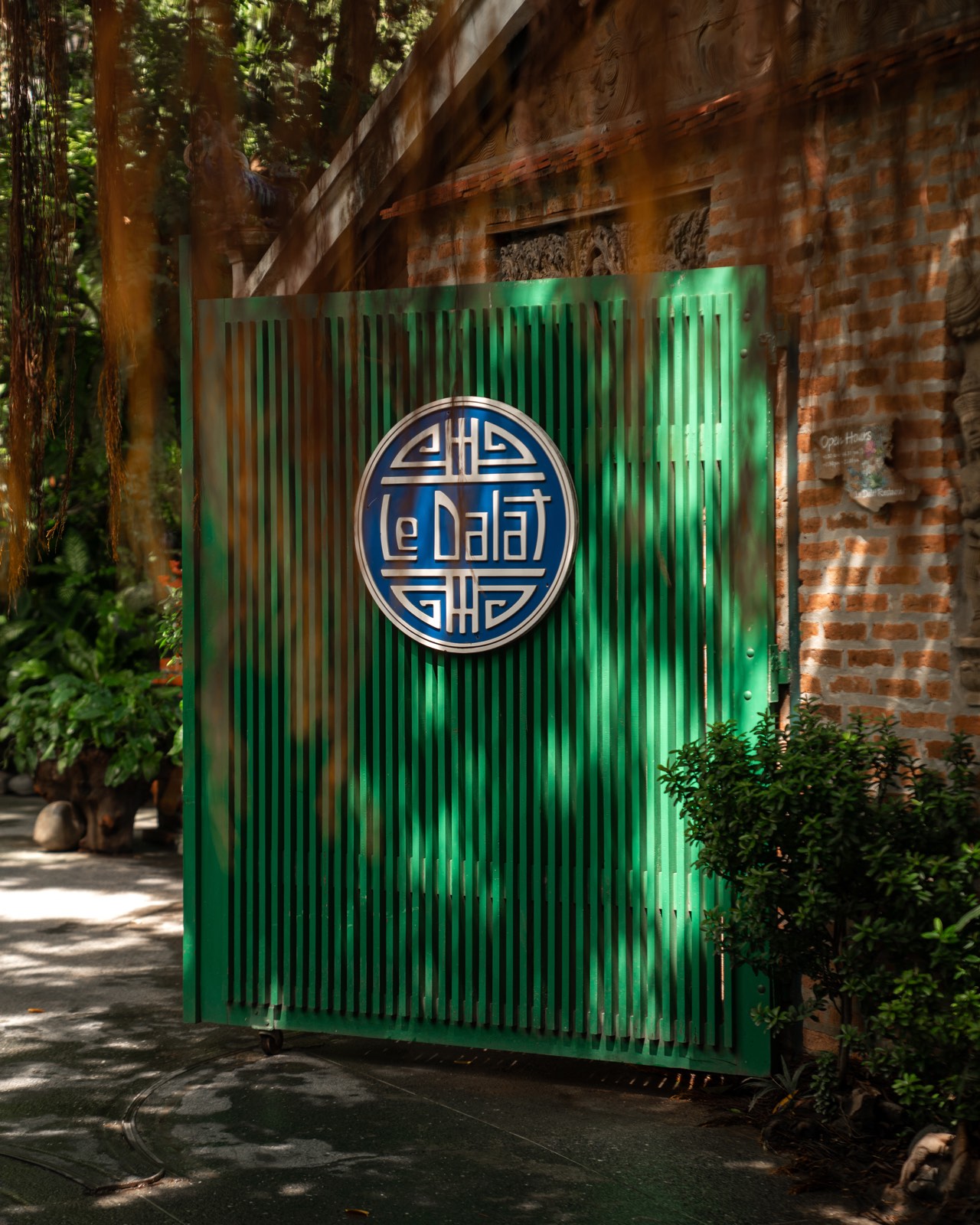 The Le Dalat medallion on the green gate, Bangkok