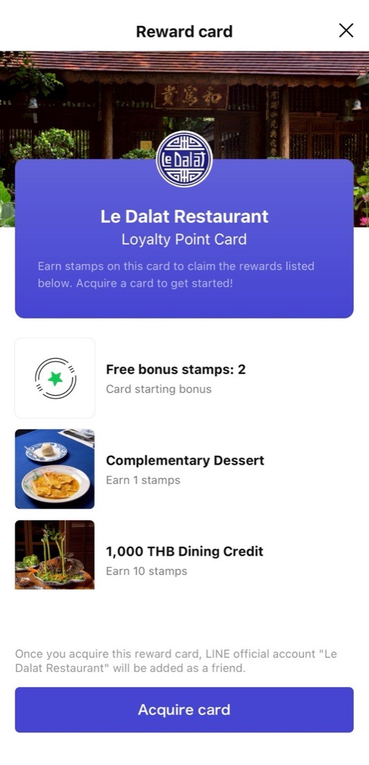 Le Dalat's LINE loyalty point card